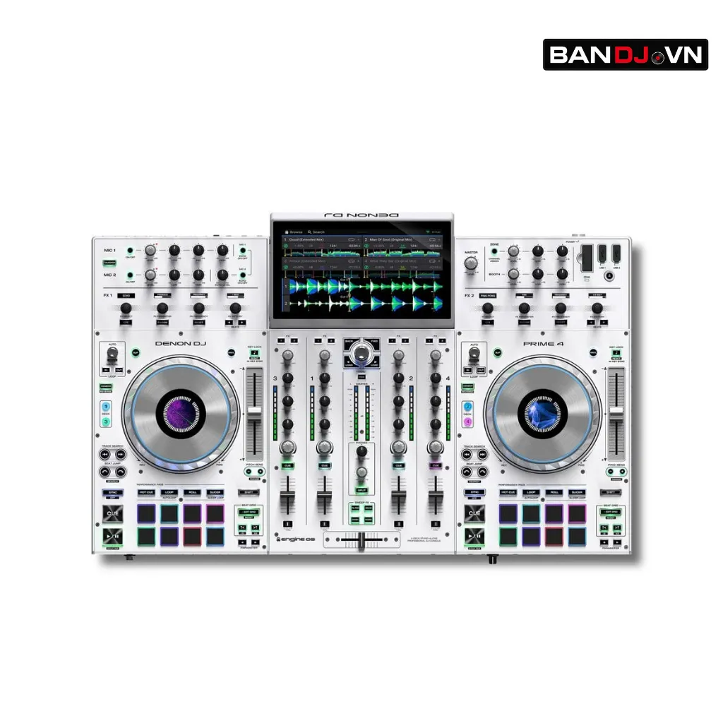 Prime 4 WHITE phiên bản bạch kim đặc biệt HỆ THỐNG DJ CHUYÊN NGHIỆP 4 KÊNH VỚI MÀN HÌNH CẢM ỨNG 10” inch