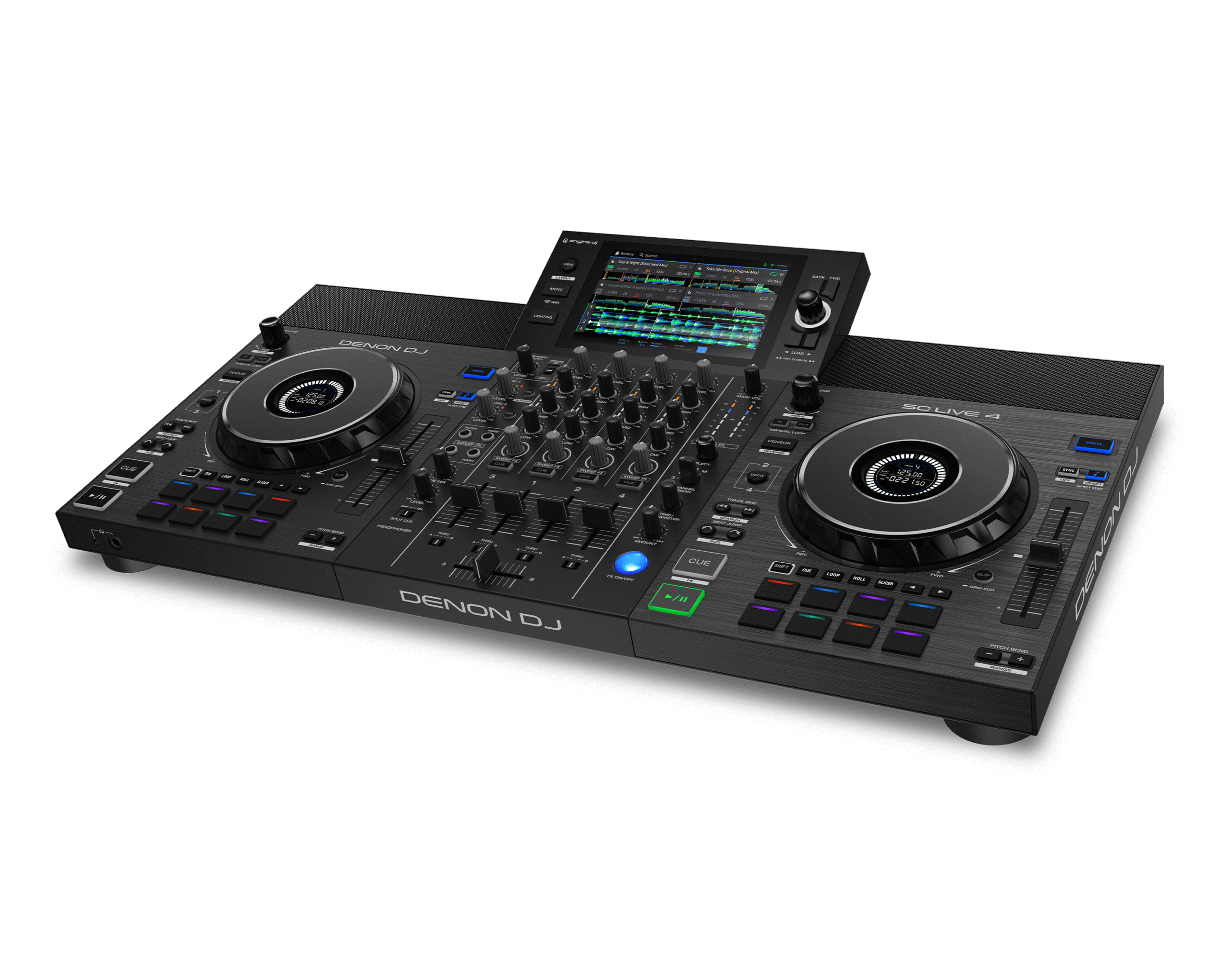 Denon DJ SC Live 4 nhìn nghiêng - thiết kế standalone dành cho DJ mới bắt đầu
