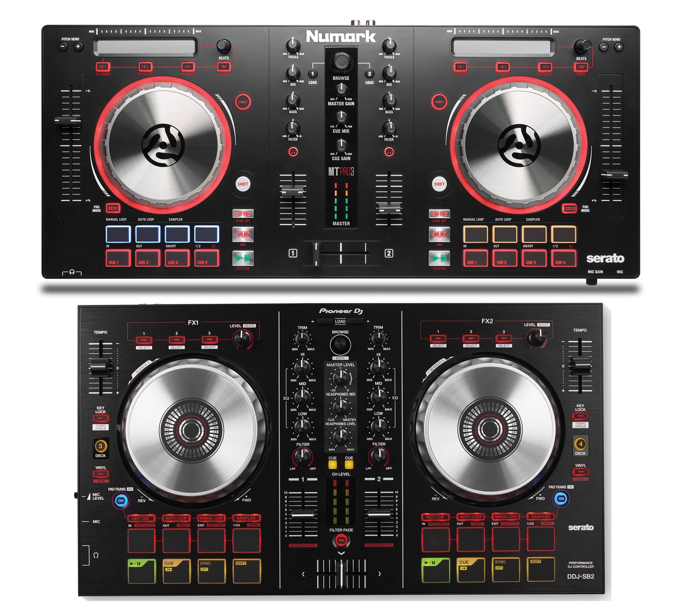 SO SÁNH GIỮA MIXTRACK PLATINUM với DDJ SB2 với DDJ RB